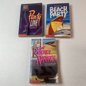 Vintage YA Scholastic Point Thriller Lot R.L. Stein Party Line Plus 2 More - 3